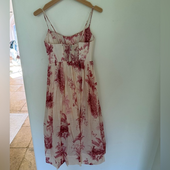 NWT ZIMMERMANN Pink Palm Waverly Corset Midi Dress Size OP - Picture 5 of 14